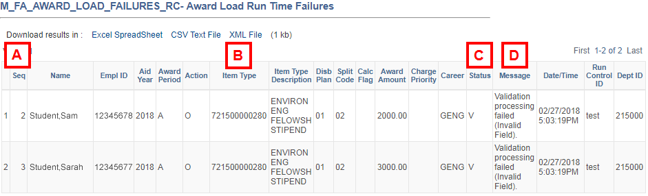 import results