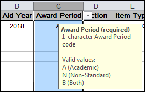 cell drop-down description info