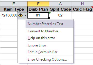 cell error indicators