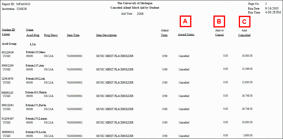 UM Cancel Admit w/Aid-by Stdnt