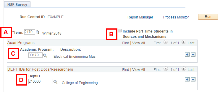 Screenshot showing the NSF Survey Report page