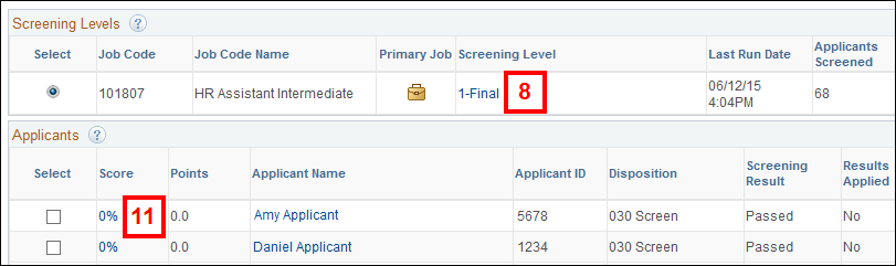 Screening Results