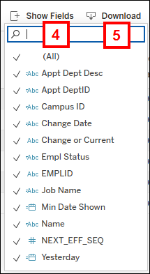 Show Fields and Download screenshot