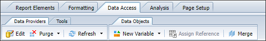 Data Access tab from the BO 4.2 toolbar