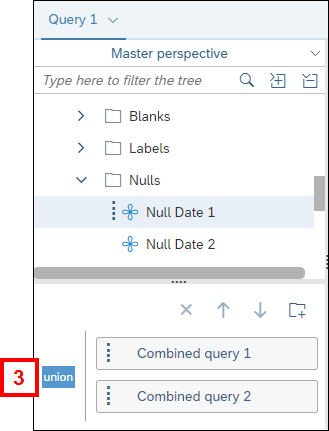 Screenshot of the Query panel showing the join button.