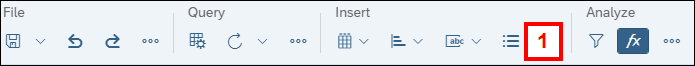 Screenshot of the BusinessObjects toolbar showing the Insert Section icon