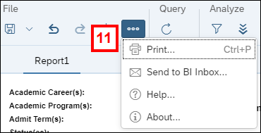 Screenshot of the Print menu; Print is under the three-dot More menu in the File section of the page toolbar.