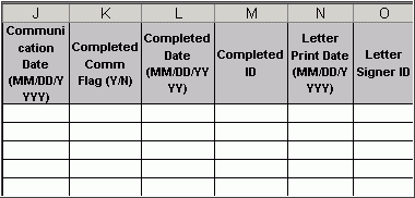 sample template columns J-O