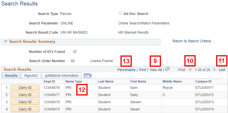 search/match - search results