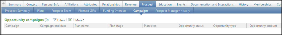 Campaigns Tab