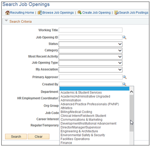 Search Job Openings screenshot