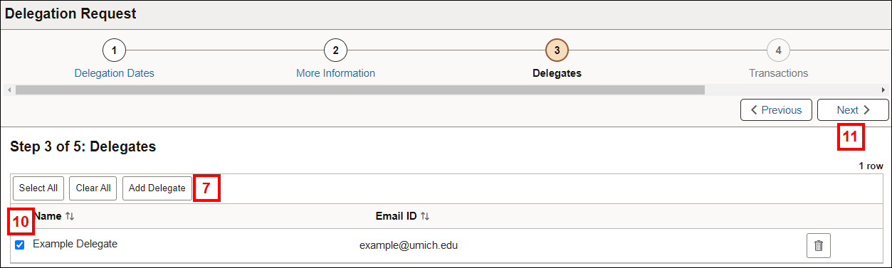 Delegation Request - Delegates screenshot