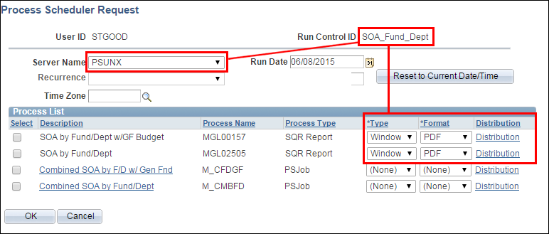 Process Scheduler Request Screenshot