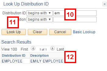 Look Up Distribution ID Page