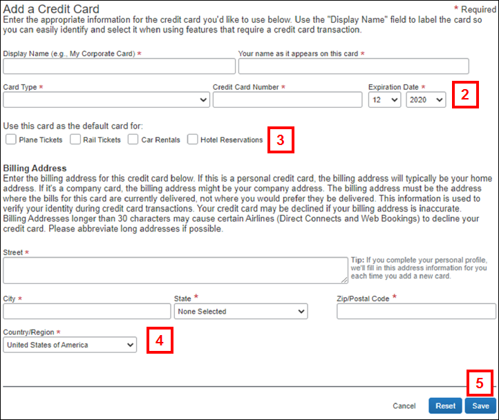 Field locations for steps 2-5