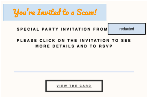 fake scam invite screenshot