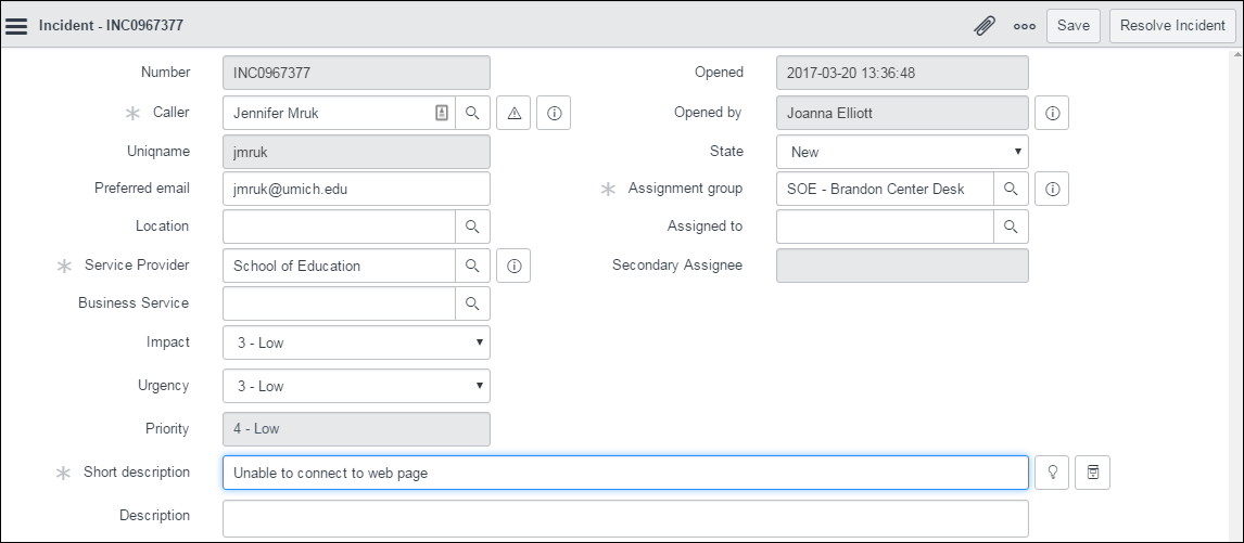 Full Incident Record.