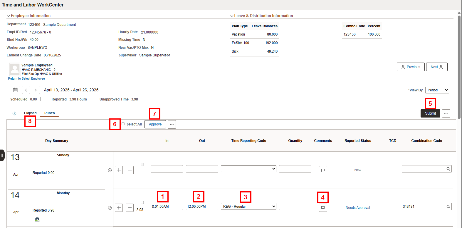 Screenshot for steps 1-7.