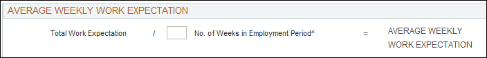 Average Weekly Work Expectation