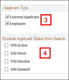 Advanced Search Applicant Type