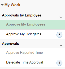 Approvals by Employee screenshot